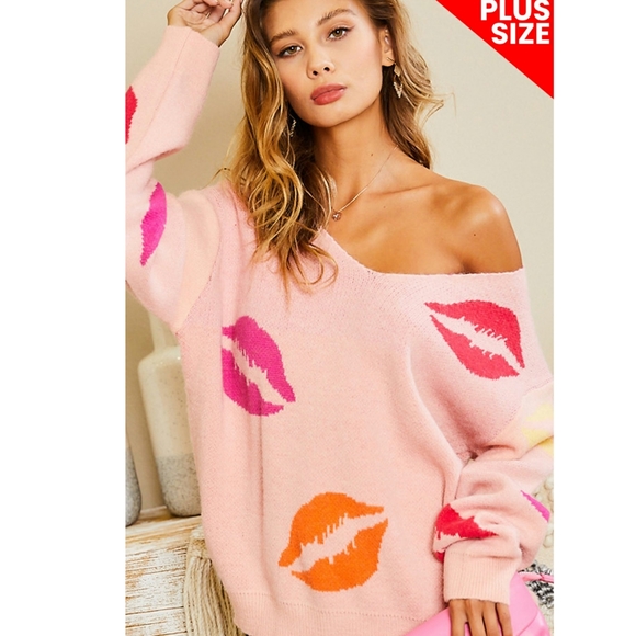 Plus Size Valentine's  Cashmere Sweater - Picture 2 of 2